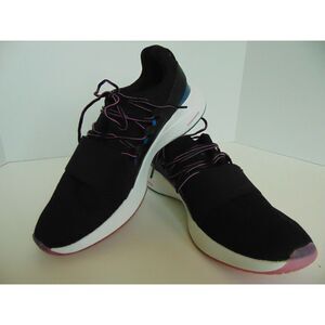 Men's Under Armour Charger Q Shoes. Black with purple/ blue trim Size 9.5M